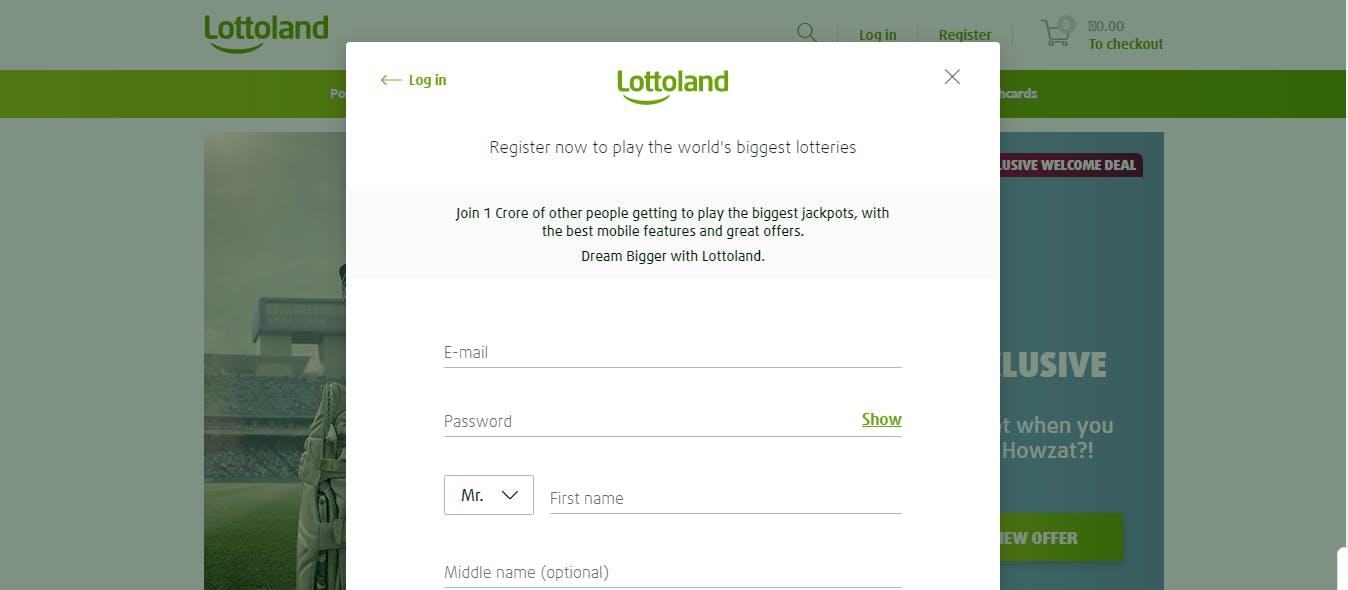 Lottoland registration