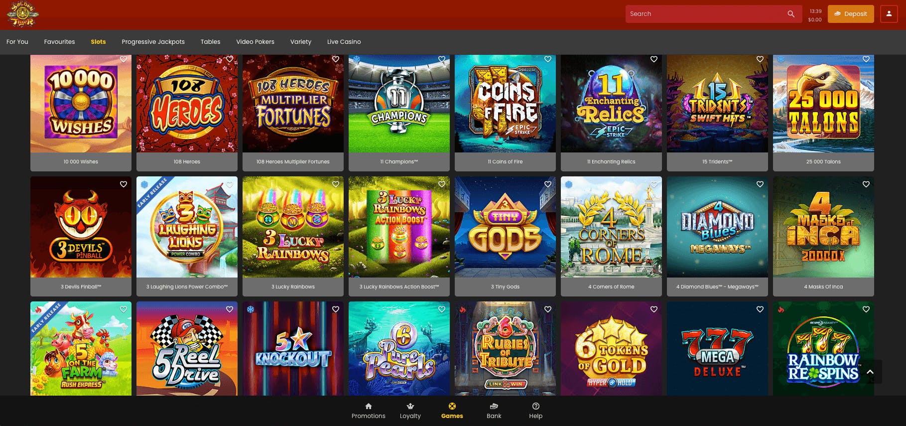 online slots in golden tiger casino