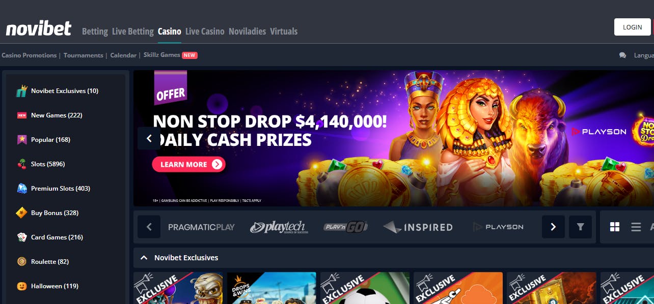 Novibet Casino Games