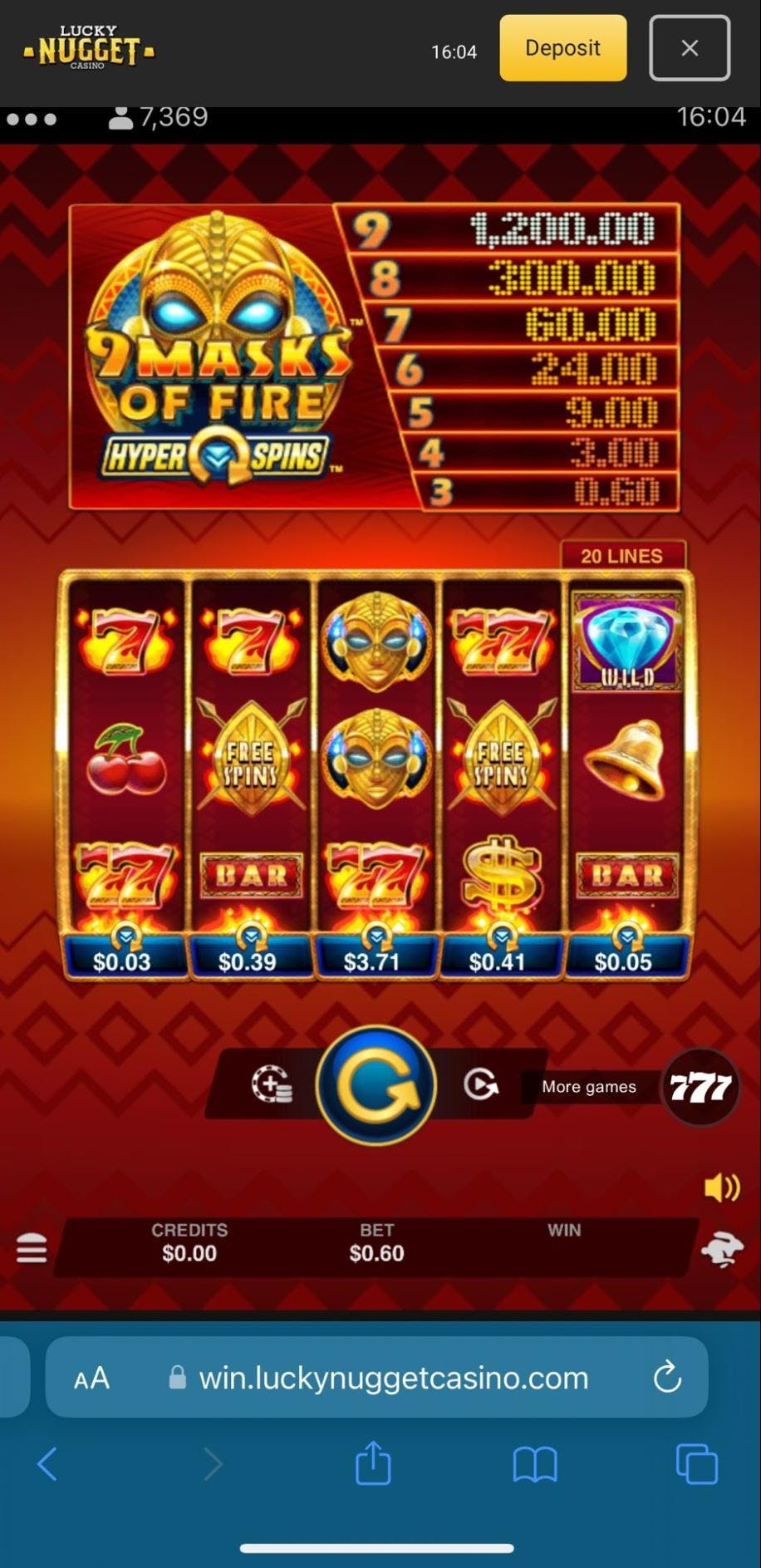 lucky nugget slot testing