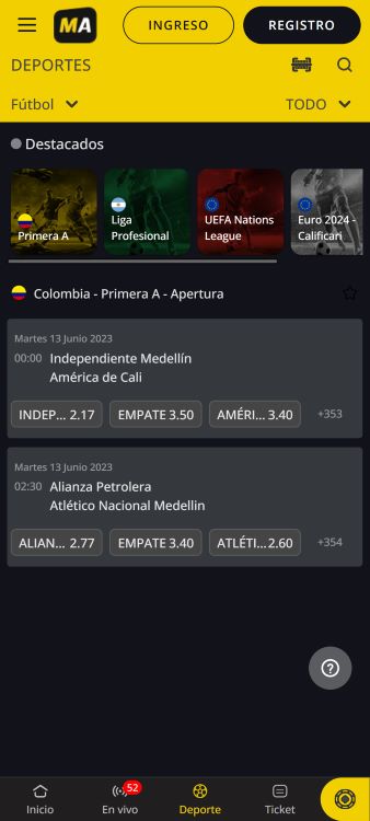 Apuetsas deportivas en Megapuesta