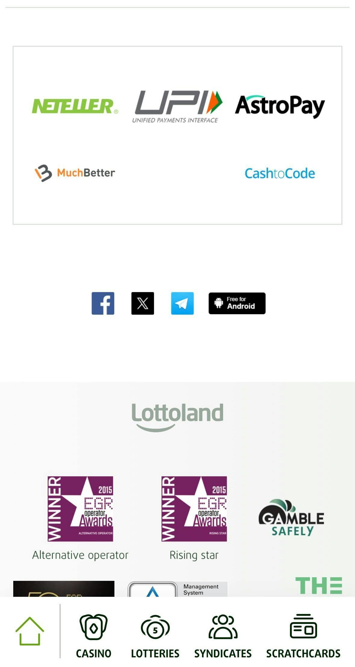 Lottoland app India payment methods