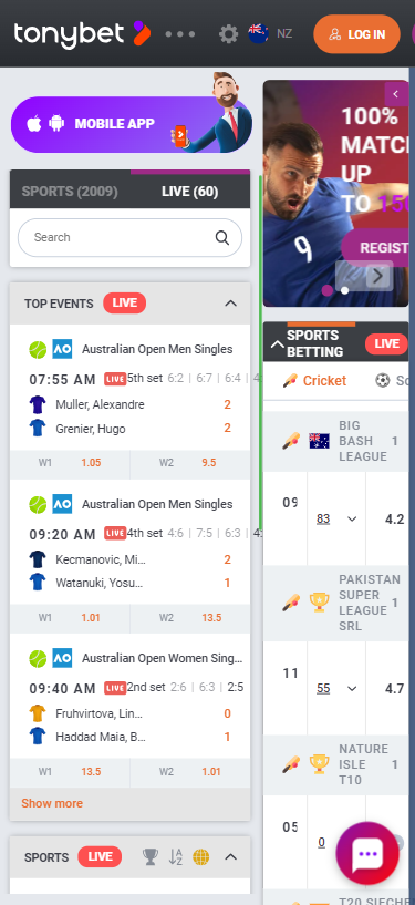 Tonybet app nz