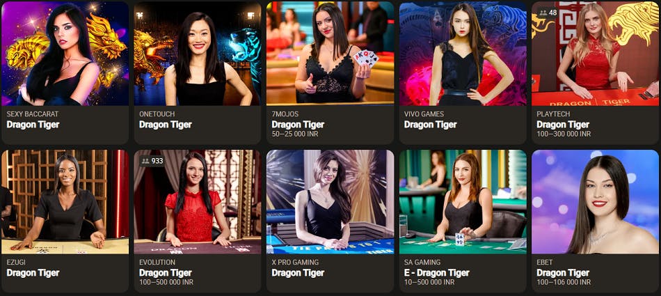 Dragon Tiger Live Casino at Parimatch
