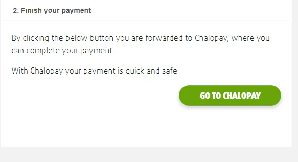 Finish your payment