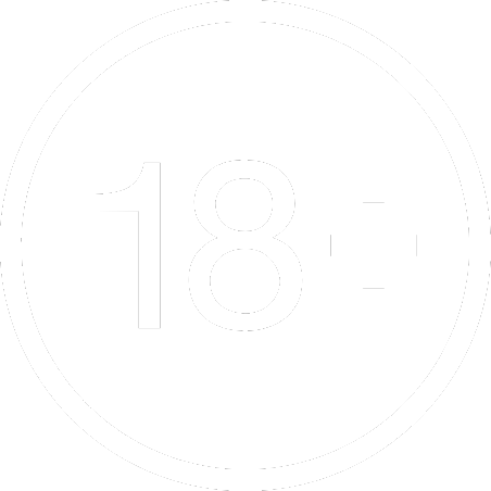 18+ logo white