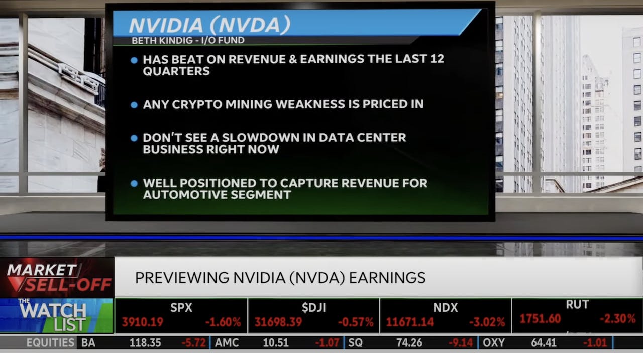 Beth Kindig discusses her expectations for Nvidia’s Q1 earnings with Nicole Petallides on TD Ameritrade, providing insights into the company’s performance outlook.