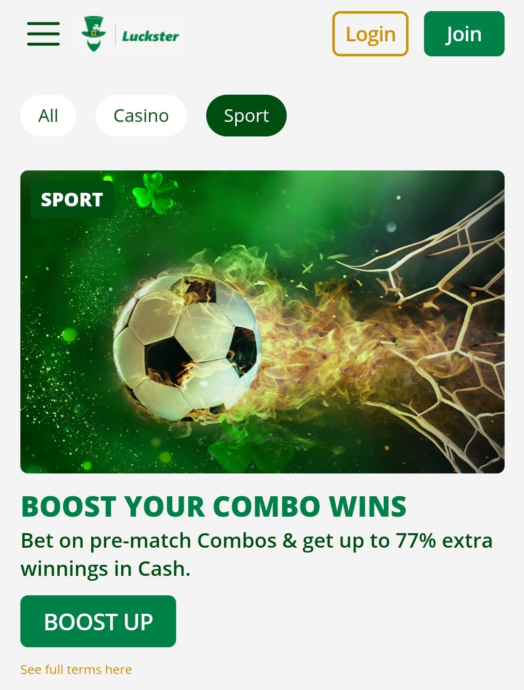 Luckster Sport Acca Boost