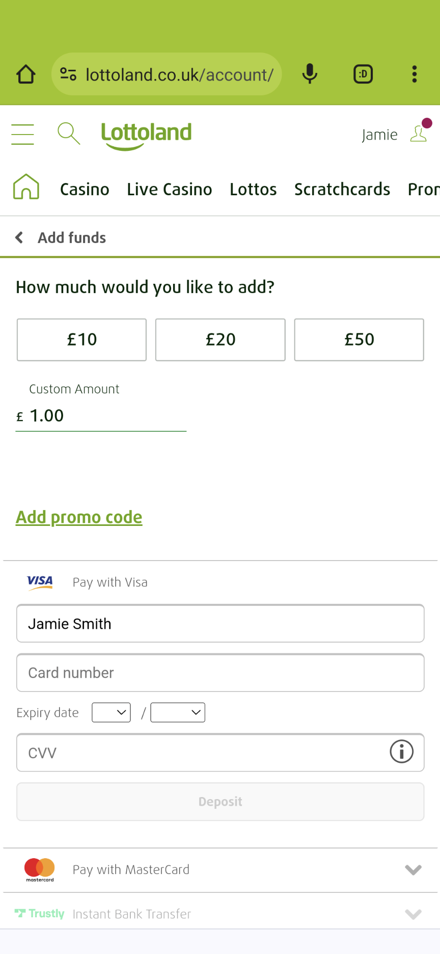 Lottoland Deposit 3