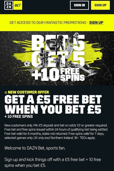 DAZN Bet Welcome Offer