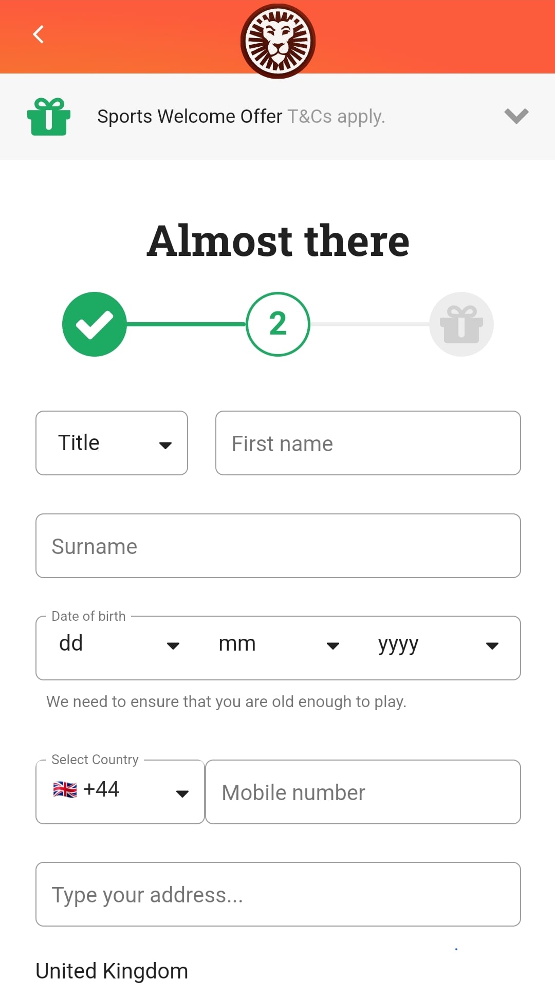 LeoVegas Registration 2