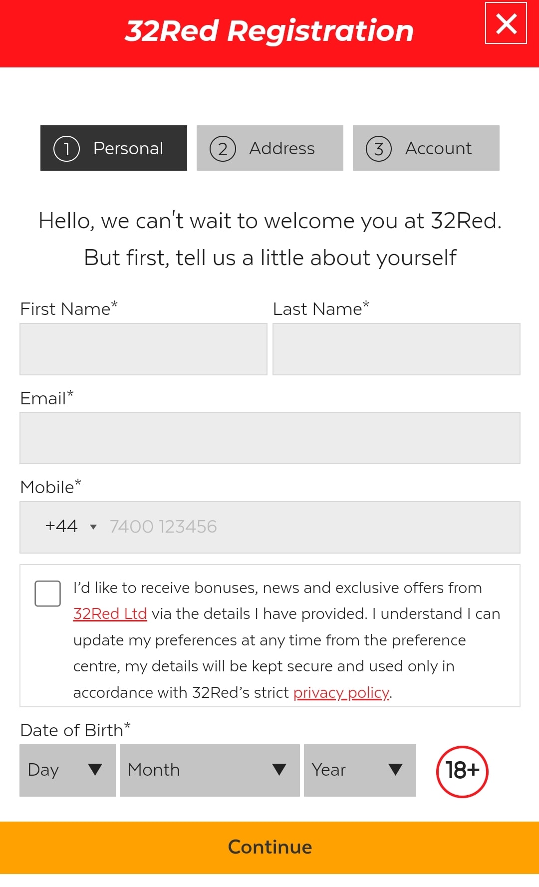 32Red Registration 1