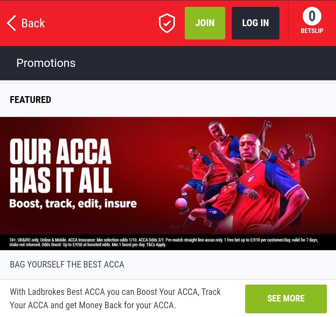 Ladbrokes Acca Promotion