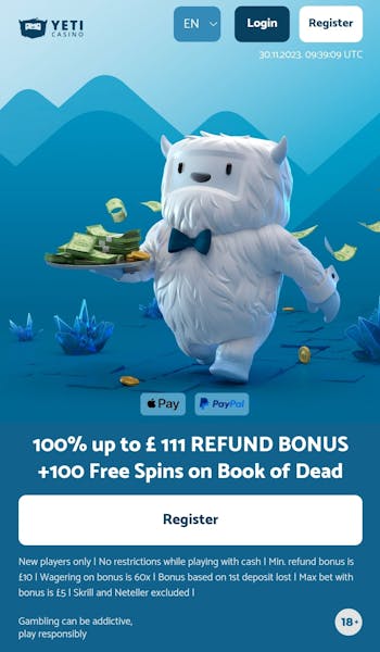 Yeti Casino Welcome Bonus 