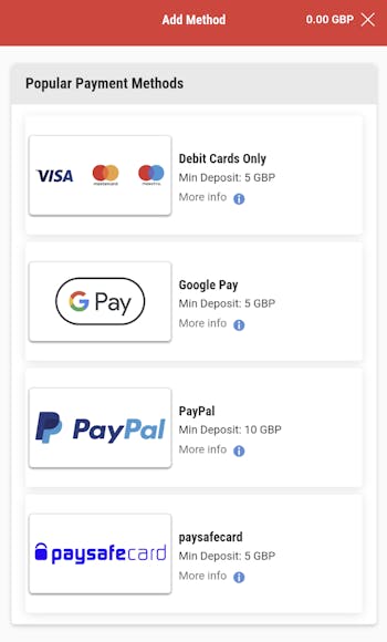 Ladbrokes app payment methods