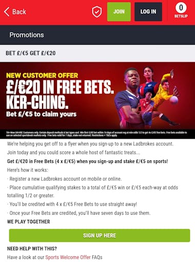 Ladbrokes Welcome Offer