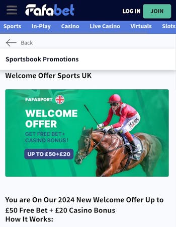 Fafabet Welcome Offer