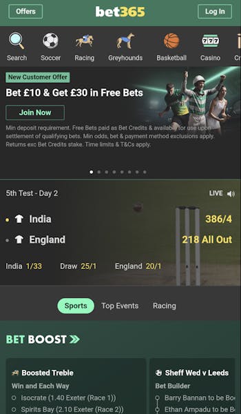 bet365 app homepage