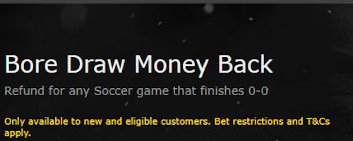 bet365 bore draw money back special