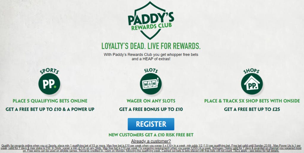 Paddy power rewards club