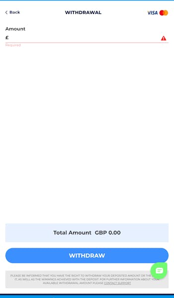 BetNero Withdrawal Amount