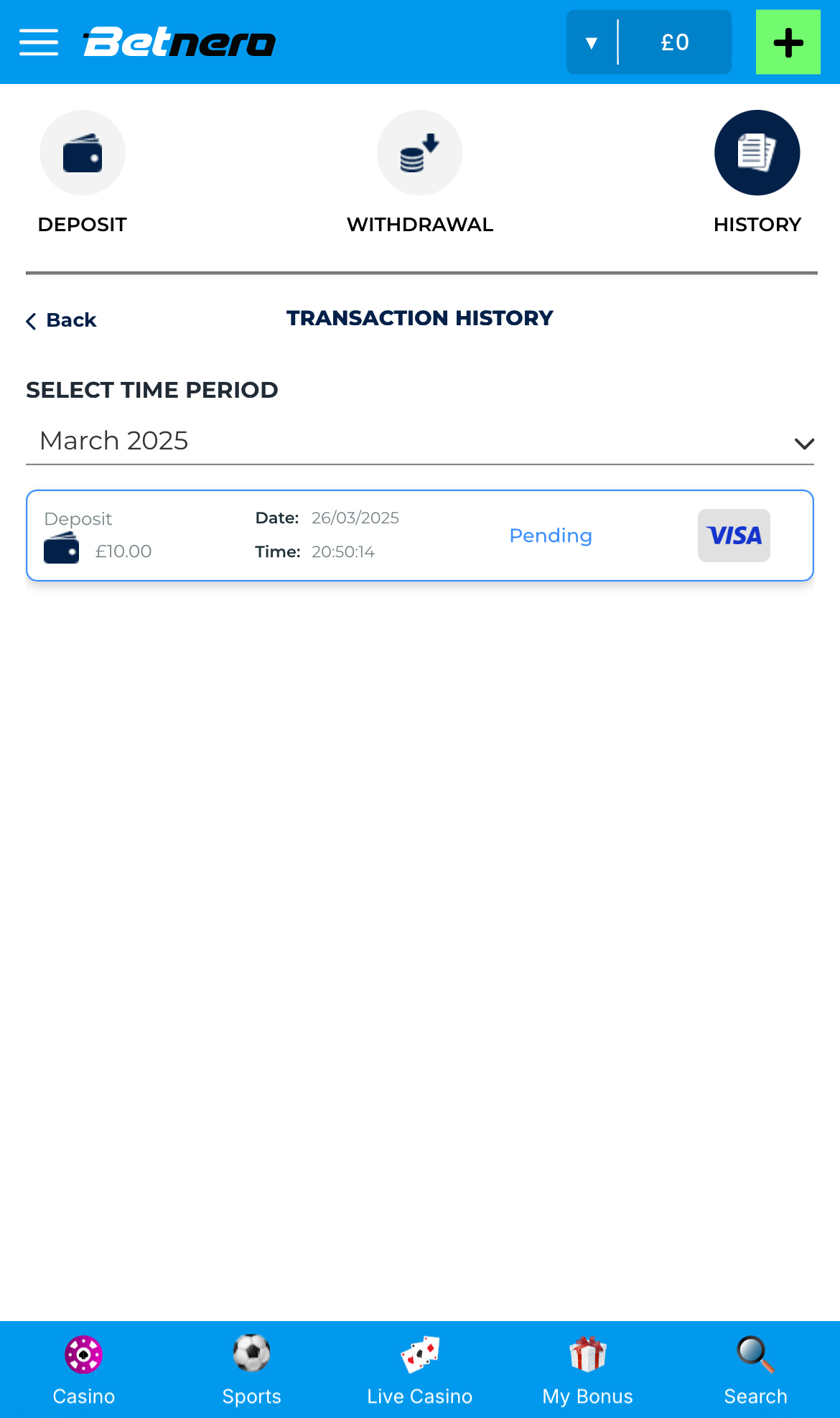 Deposit Process - History