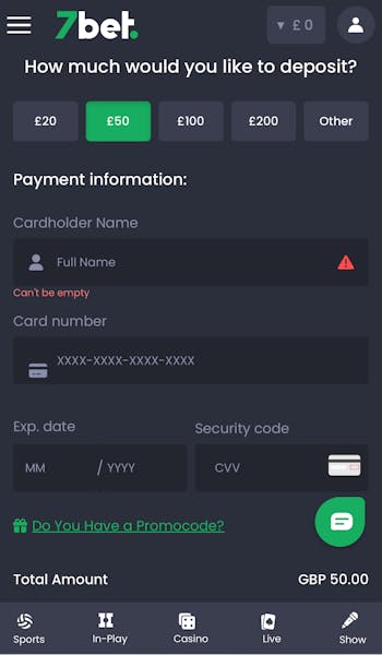 7Bet Deposit Process