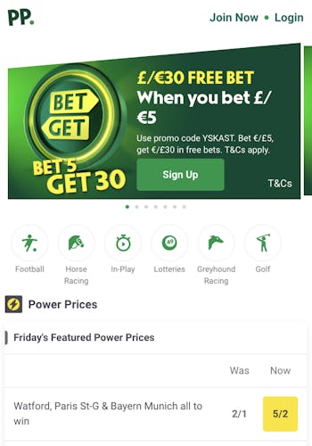 Paddy Power Sign Up 1