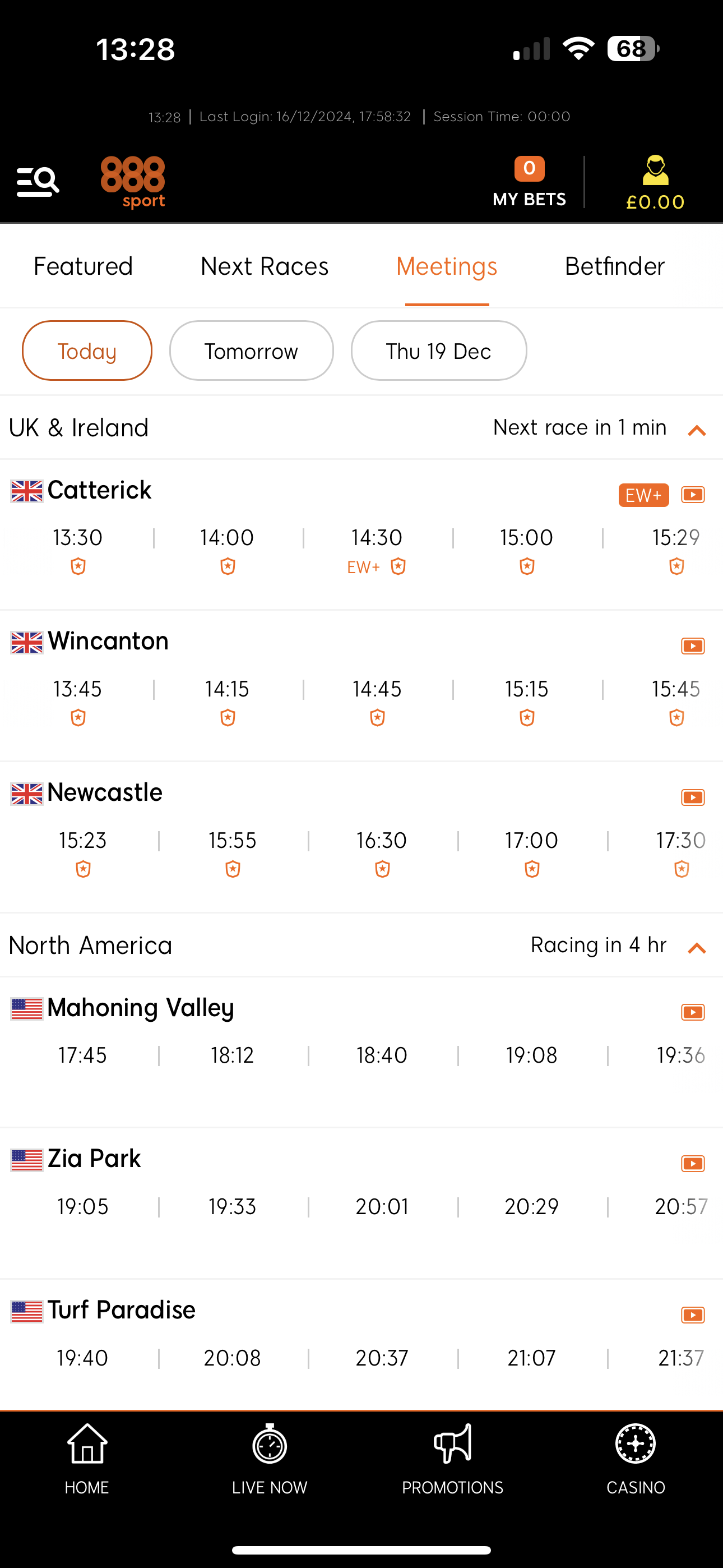 888Sport Sportsbook Horse Racing