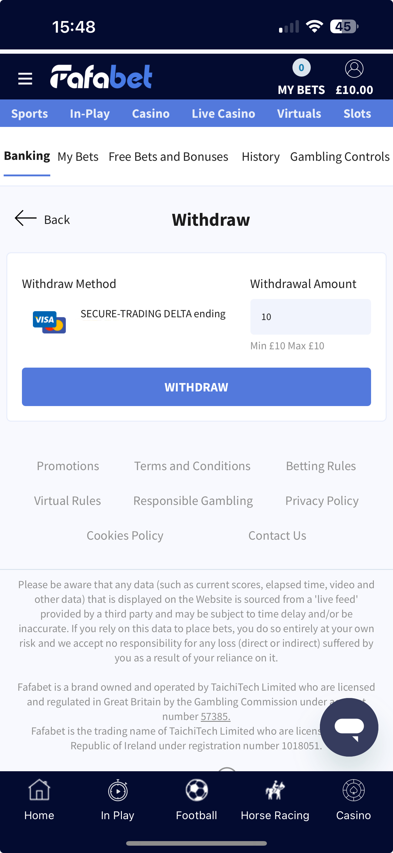 FafaBet Withdraw 2