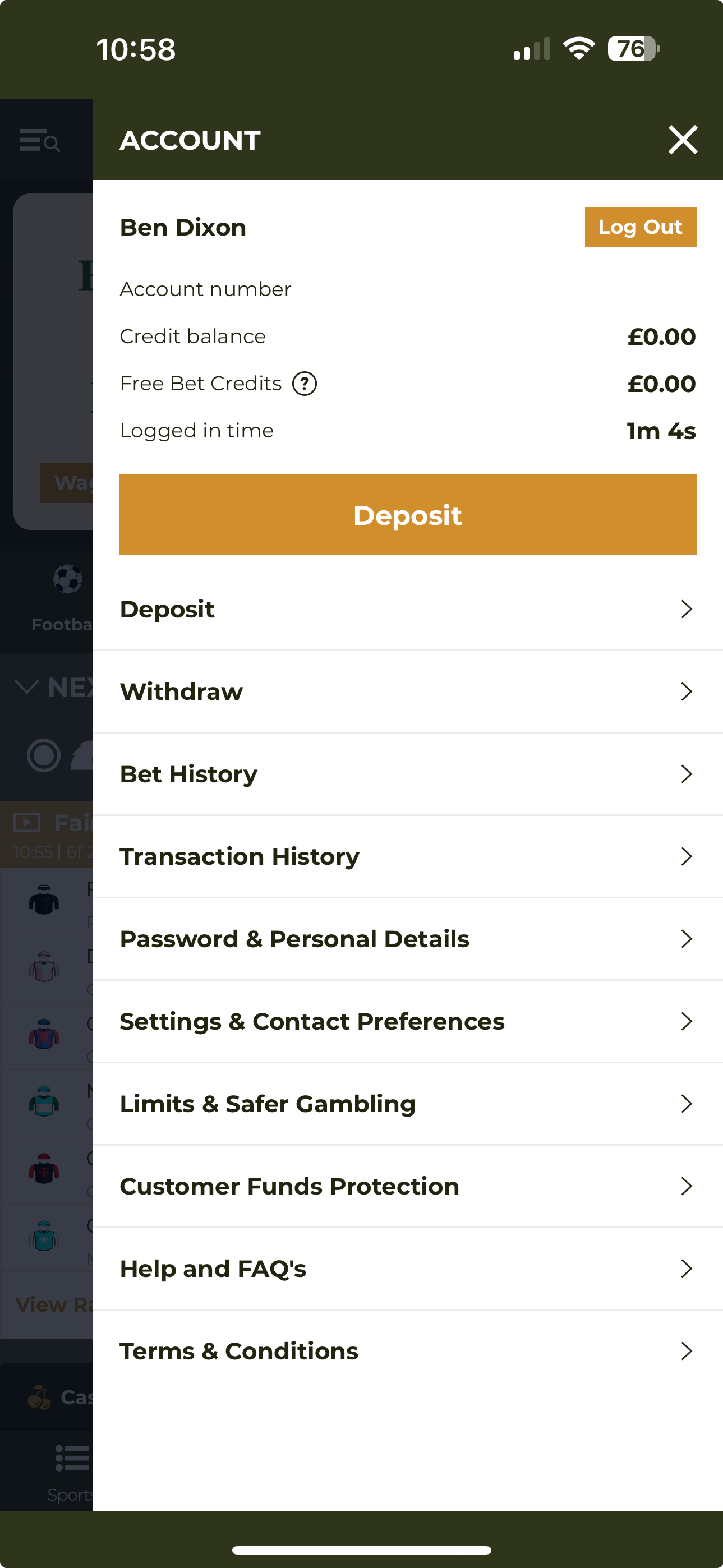 Gentleman Jim Deposit Withdrawal