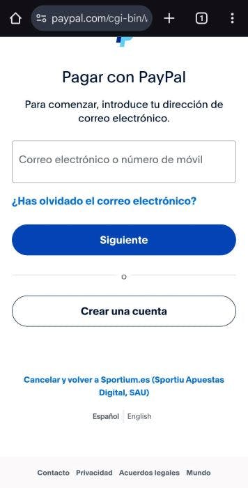 Sportium - como depositar 4