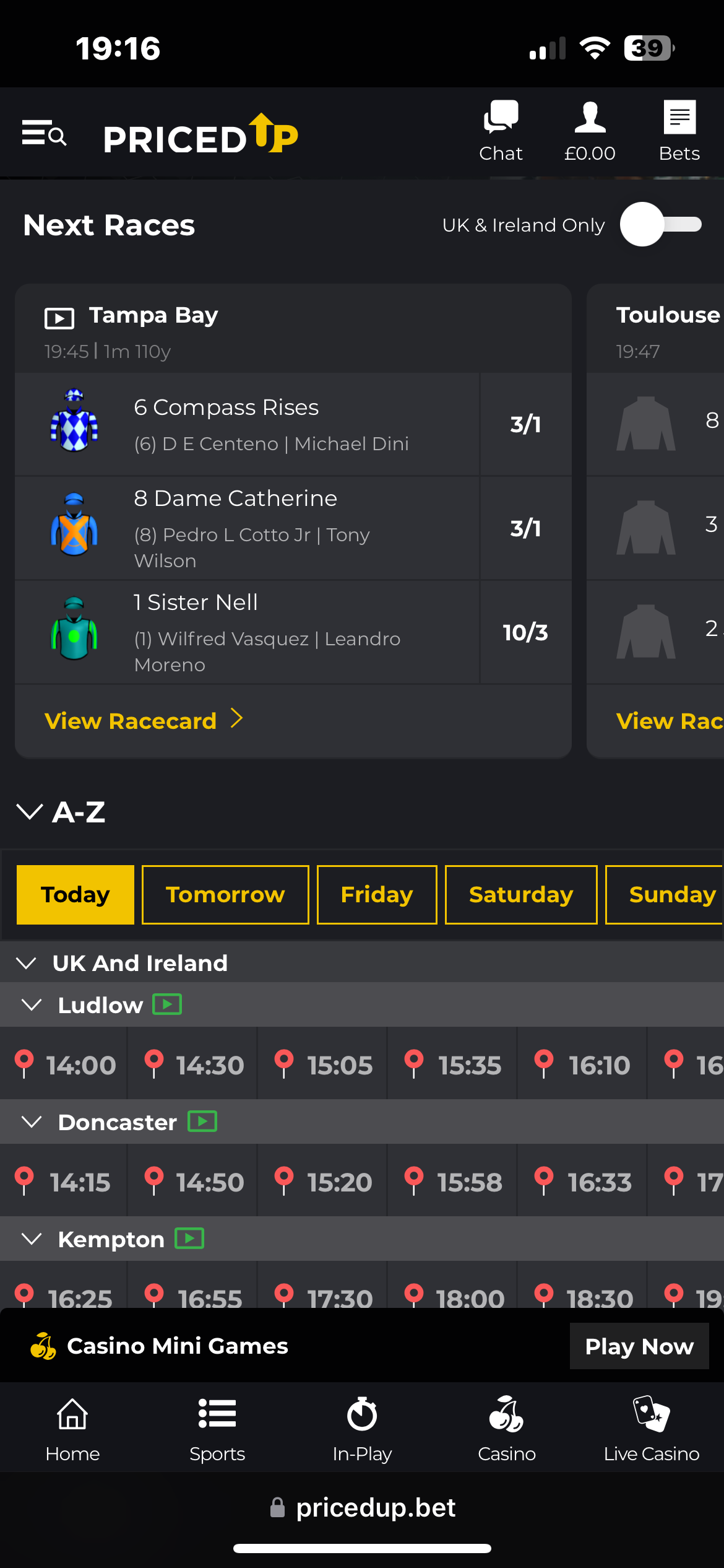 PricedUp Horse Racing