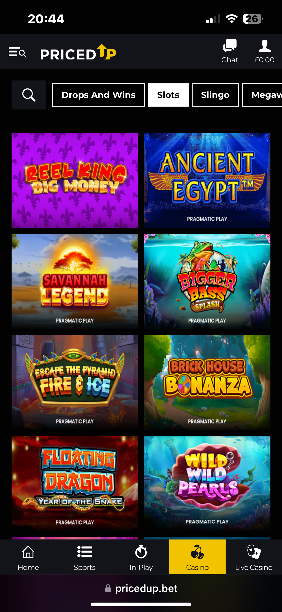 PricedUp Casino Slots