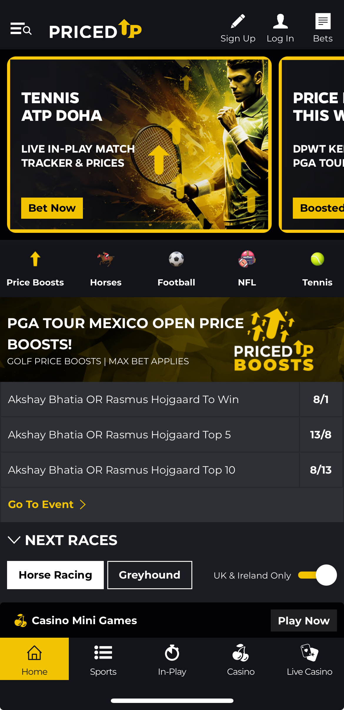 PricedUp Mobile App landing page