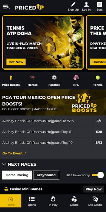 PricedUp Mobile App landing page