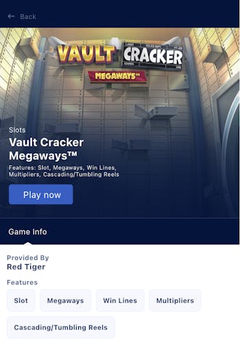 Vault Cracker Megaways game on William Hill Vegas.