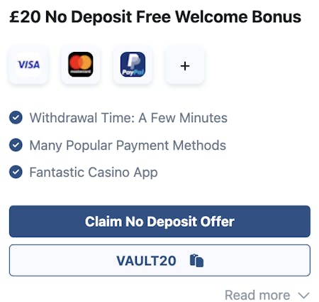 £20 no deposit free welcome bonus from William Hill