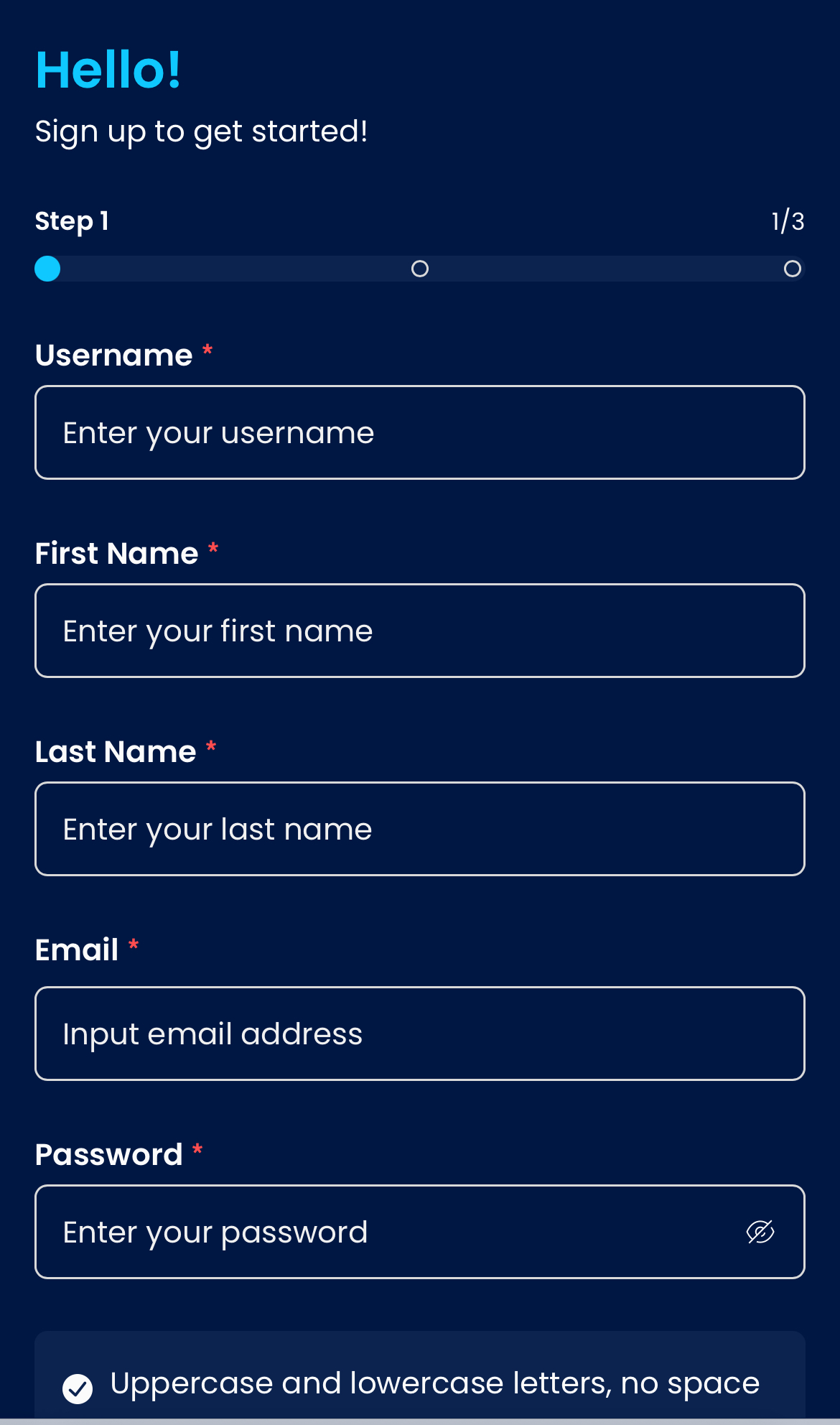 HighBet username creation