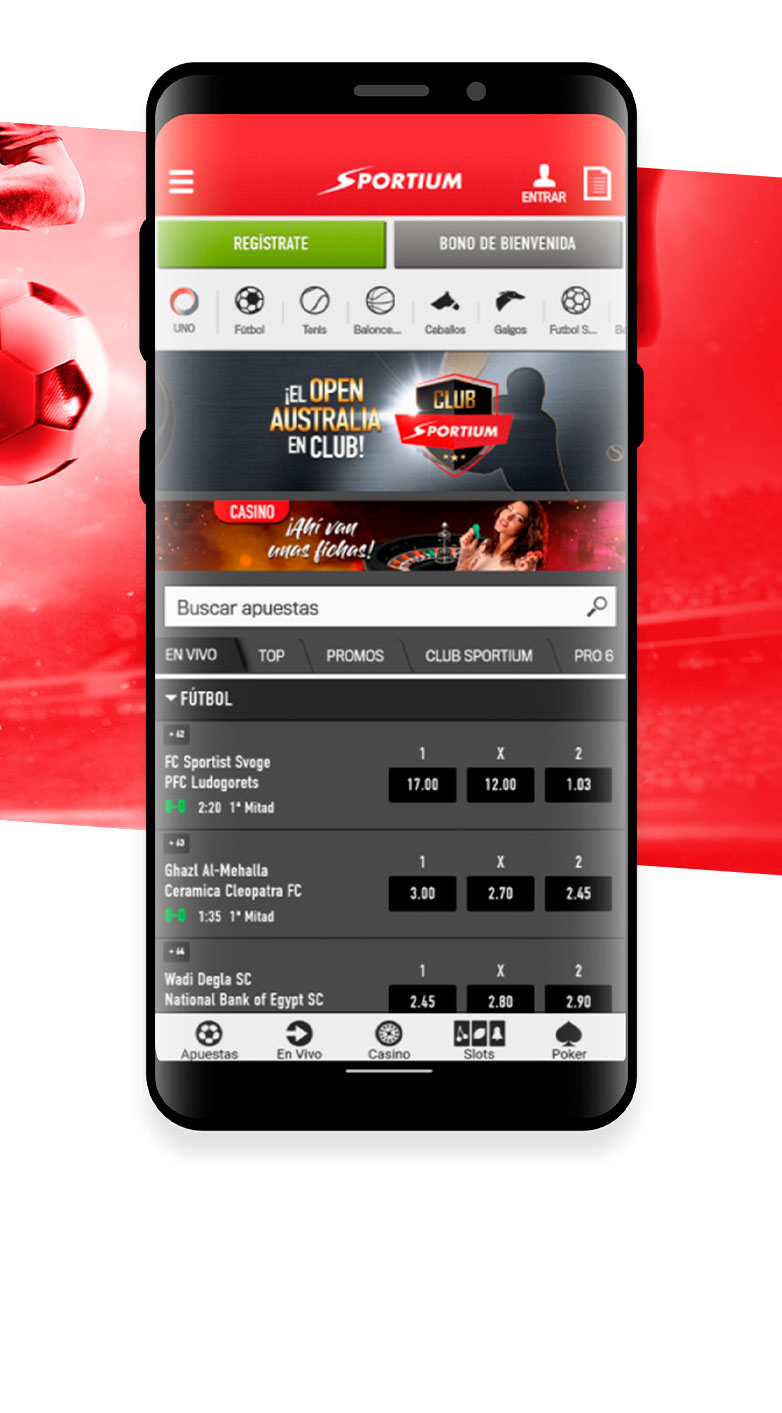 Sportium app Android 1