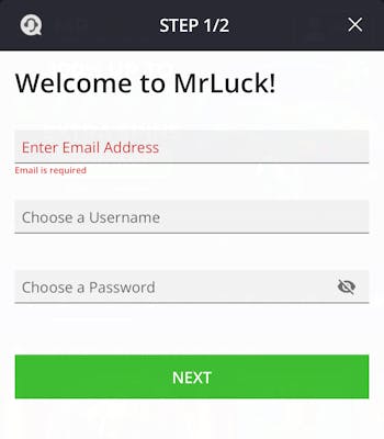 Mr Luck registration 1
