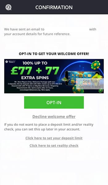 Responsible Gambling Options on Sign Up