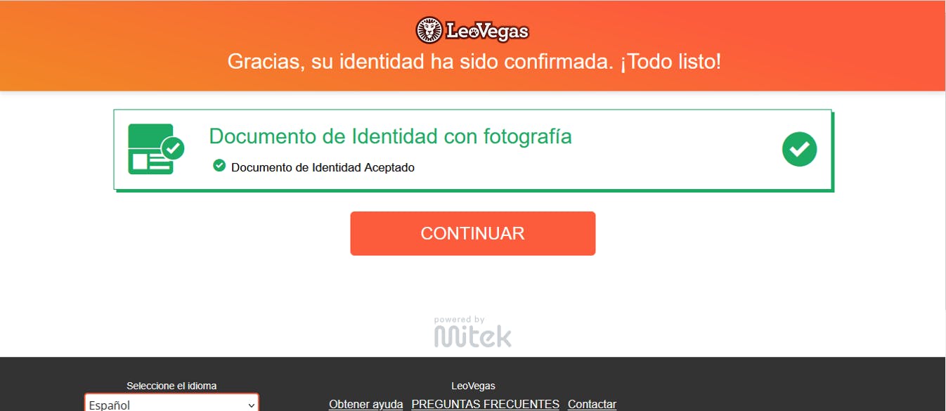 leovegas verificacion dni