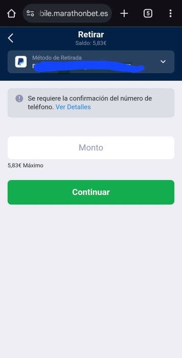 Marathonbet retirada paso 2