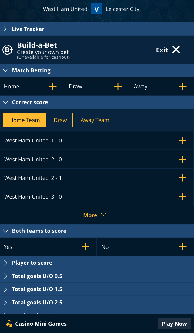Star Sports Bet Builder