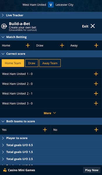 Star Sports Bet Builder