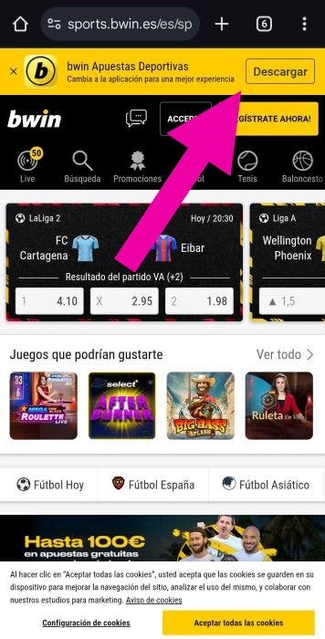 bwin donde encontrar la app