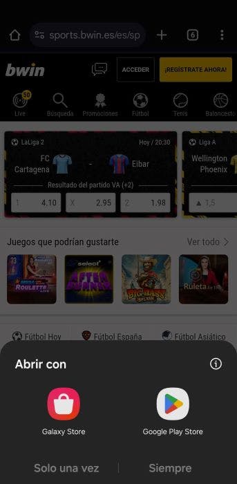 bwin descargar la app