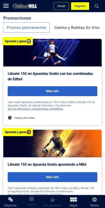 William Hill promociones