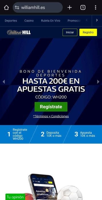 William Hill bono de bienvenida